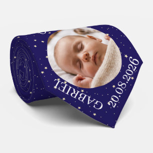 Navy-Baby-Foto-Name-Jahr-Vater-Andenken Krawatte