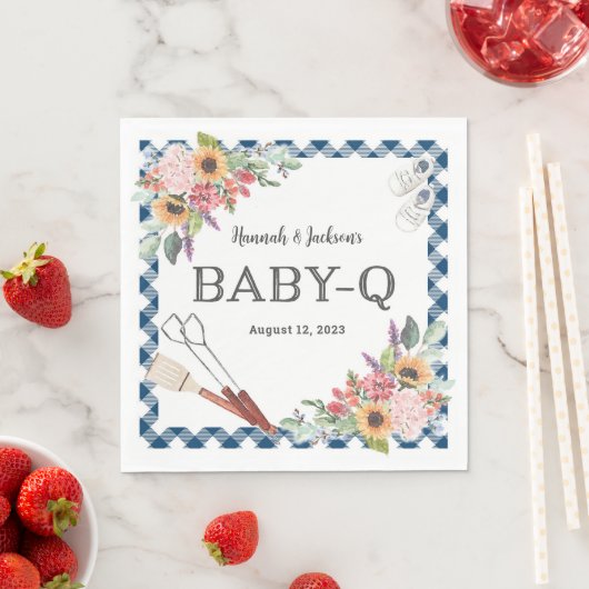 Navy Baby-Q Dusche Personalisiert Napkins Serviette (Beispiel)