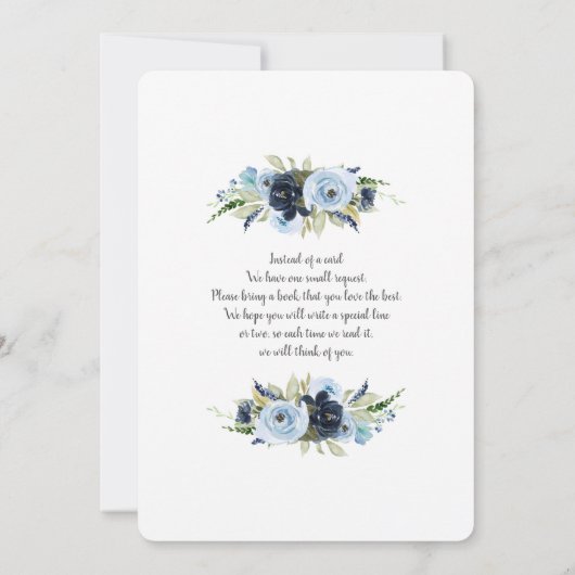 Navy Ballon Baby Dusche Junge Einladung (Rückseite)