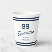 Navy Baseball Club Benutzerdefinierte Player-Numme Pappbecher (Rückseite)