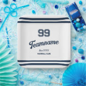 Navy Baseball Club Benutzerdefinierte Player-Numme Pappteller (Party)