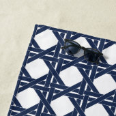Navy Basketweaver Muster Monogram Strandtuch (Beispiel)