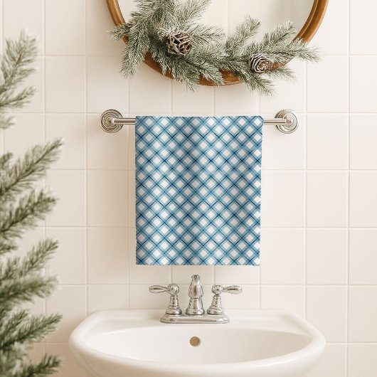 Navy Bath Towel Classic Plaid Gift for the Modern  Badhandtuch Set