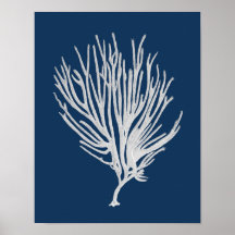 Navy Beach Decor Sea Coral Gerahmte Mauer Art #12
