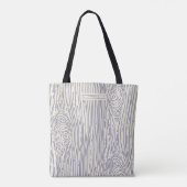 Navy Beige Holz Grain Abstraktes Muster Tasche (Rückseite)