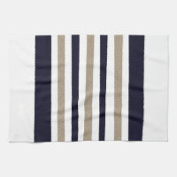 Navy / Beige / Weißbuch Streifen