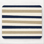 Navy / Beige / Weißbuch Streifen Mousepad<br><div class="desc">2023</div>