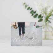 Navy bemalt + Skript-Foto danke Postcard Postkarte (Stehend Vorderseite)