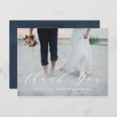 Navy bemalt + Skript-Foto danke Postcard Postkarte (Vorne/Hinten)