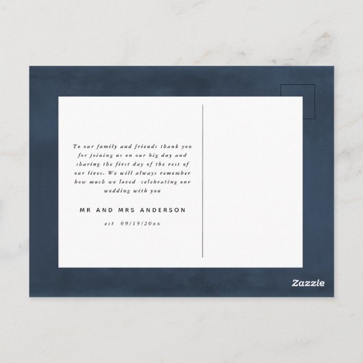 Navy bemalt + Skript-Foto danke Postcard Postkarte (Rückseite)