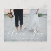 Navy bemalt + Skript-Foto danke Postcard Postkarte (Vorderseite)