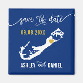 Navy Bermuda Wedding Save the Date Map Magnet (Vorne)