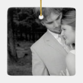 Navy & Berry Berry Elegant Damask Peacock Wedding Keramikornament (Rückseite)