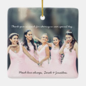 Navy & Berry Berry Elegant Damask Peacock Wedding Keramikornament (Rückseite)