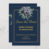 NAVY BLACK GOLD ROSE EUCALYPTUS SAVE THE DATE (Vorne/Hinten)