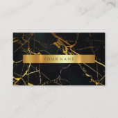 Navy Black Grungy Gold Marble Vip Business Card Visitenkarte (Vorderseite)