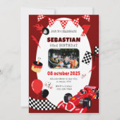 Navy & Black Race Geburtstagsfeier Einladung Custo (Vorderseite)