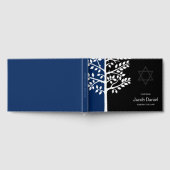 Navy Black Tree of Life Bar Mitzvah Gästebuch (Voll)