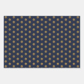 Navy Black und White Hanukkah Golden David Star Geschenkpapier Set (Vorderseite 3)