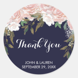 Navy blassrosa Blumenkohl danke Ihnen Aufkleber Ho