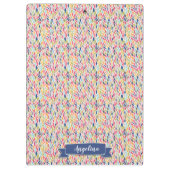 Navy Blätter Muster Moderne Personalisierte Clip-B Klemmbrett (Rückseite)