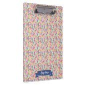 Navy Blätter Muster Moderne Personalisierte Clip-B Klemmbrett (Rechts)