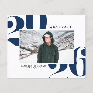 Navy Blau 2025 Fette Typografie Foto-Abschlussfeie