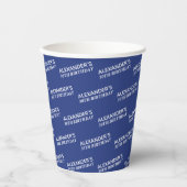 Navy Blau 30. Geburtstagsname Pappbecher (Vorderseite)