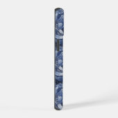Navy Blau Abstrakt iPhone 15 Hülle (Rechte Seite)