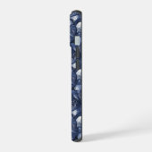 Navy Blau Abstrakt iPhone 15 Hülle (Linke Seite)