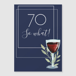 Navy Blau Aquarell Wein 70. Geburtstag Magnet