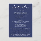 Navy Blau Aspen Baum Hochzeit Begleitkarte (Vorderseite)