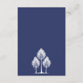 Navy Blau Aspen Baum Hochzeit Begleitkarte (Rückseite)