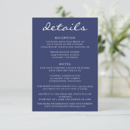 Navy Blau Aspen Baum Hochzeit Begleitkarte