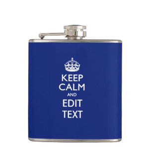 Navy Blau Behalte Ruhe und Text bearbeiten Persona Flachmann