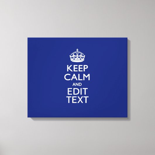Navy Blau Behalte Ruhe und Text bearbeiten Persona Leinwanddruck (Vorderseite)