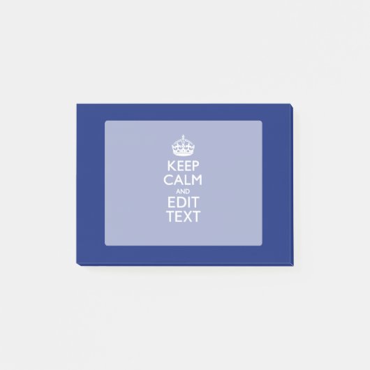 Navy Blau Behalte Ruhe und Text bearbeiten Persona Post-it Klebezettel (Vorderseite)
