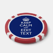Navy Blau Behielt ruhig und haben Ihren Text Pokerchips (Einzeln)