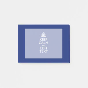 Navy Blau Bleib Ruhig Und Bearbeite Text Personali Post-it Klebezettel