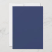 Navy Blau & Blush Blumenprobeessen Einladung (Rückseite)