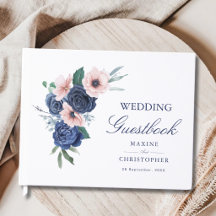 Navy Blau & Blush Florale Geometrische Hochzeit
