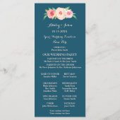 Navy Blau Blush Pink Florales Hochzeitsprogramm Programm (Rückseite)