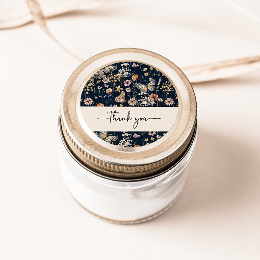Navy Blau Boho Dankeschön Aufkleber