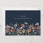 Navy Blau Boho Foto Save The Date (Rückseite)
