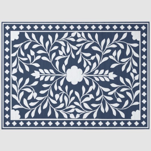Navy Blau Bone Inlay Decoupage Papier (Vorderseite)