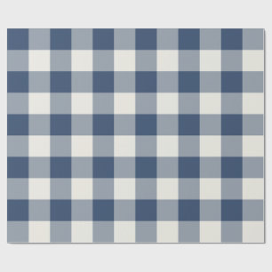 Navy Blau Buffalo Karo Gingham Weihnachtsplaid Geschenkpapier