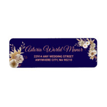 Navy Blau Burgunder Gold Röte Hochzeitsadressetike