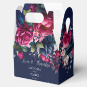 Navy blau burgundy rosa Rosen Hochzeit danke Geschenkschachtel (Geöffnet)