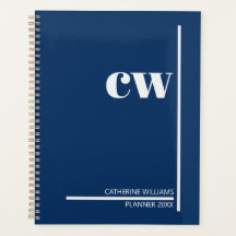Navy Blau Cream Monogramm Personalisiert