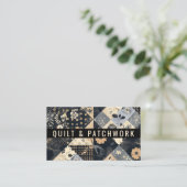 Navy Blau Creme Quilt Patchwork Handmade Kleidung  Visitenkarte (Stehend Vorderseite)